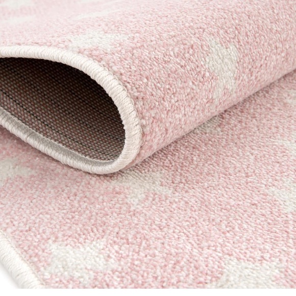 Pink Round Rug with Star Pattern - 7’10” Round - Picture 4 of 4